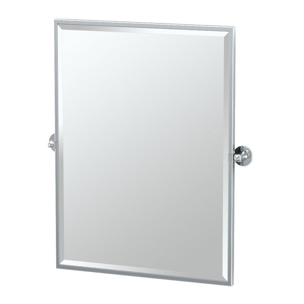 Café Wall Mounted Framed Rectangle Bathroom Vanity Mirror | Pivoting (Tilting) and Beveled Mirror