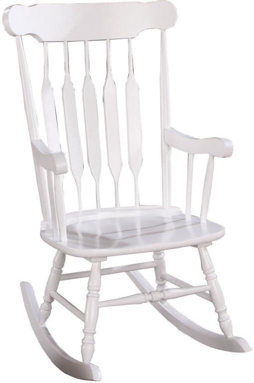 Gina White Traditional Wooden Rocking Chair 25"W x 34.75"D x 43.75"H