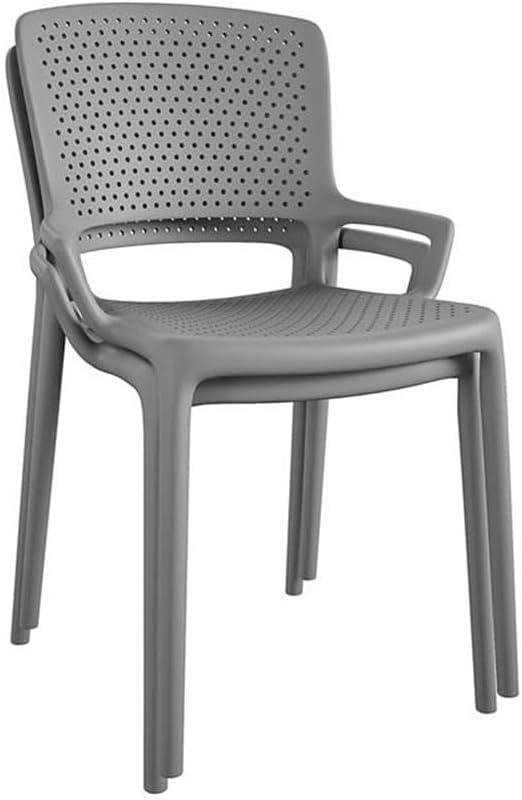 COSCO Outdoor/Indoor Stacking Resin Chair with Square Back and Arms