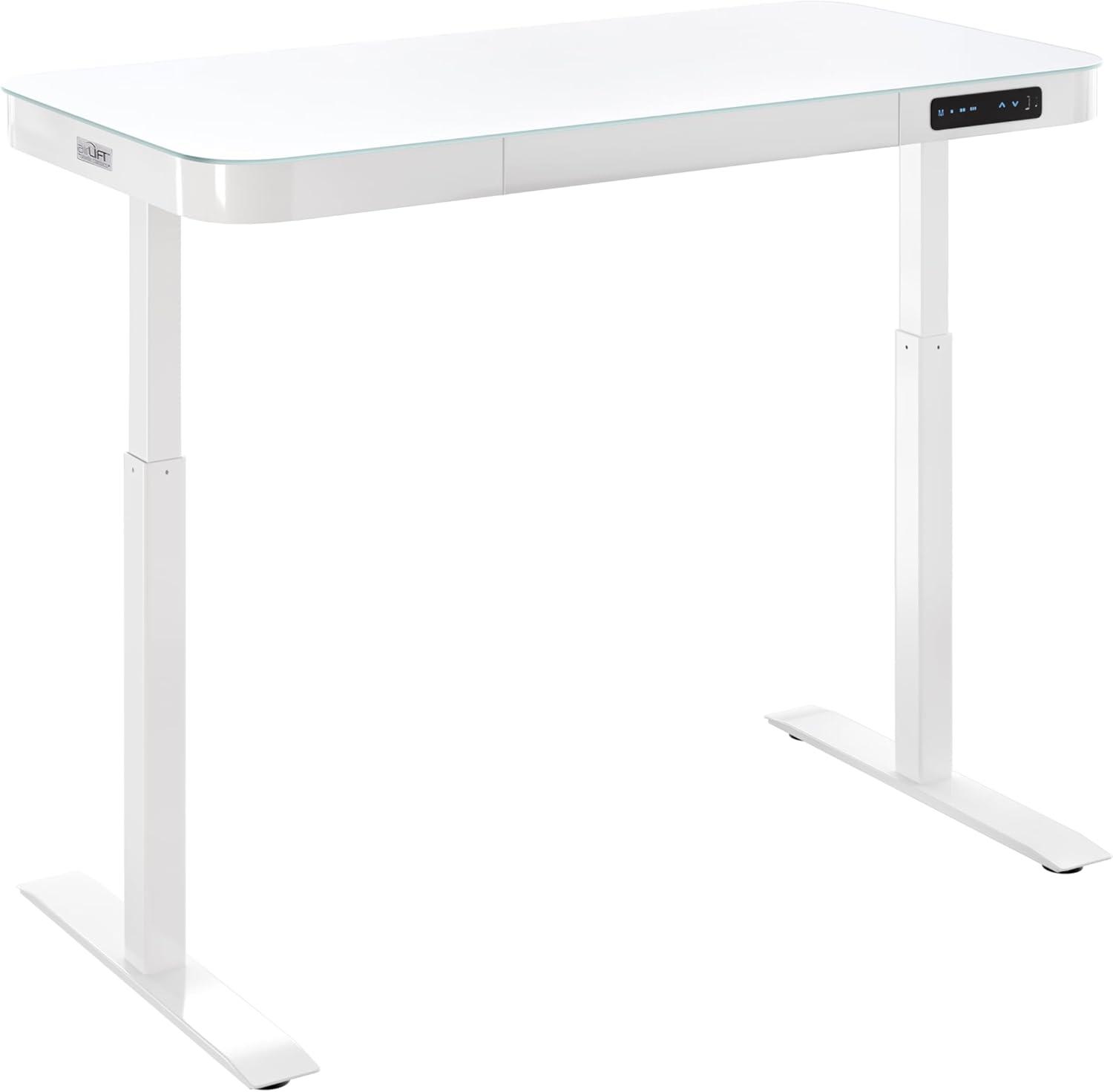 Seville Classics AIRLIFT® airLIFT 48" W Electric Adjustable Height Tempered Glass Desk