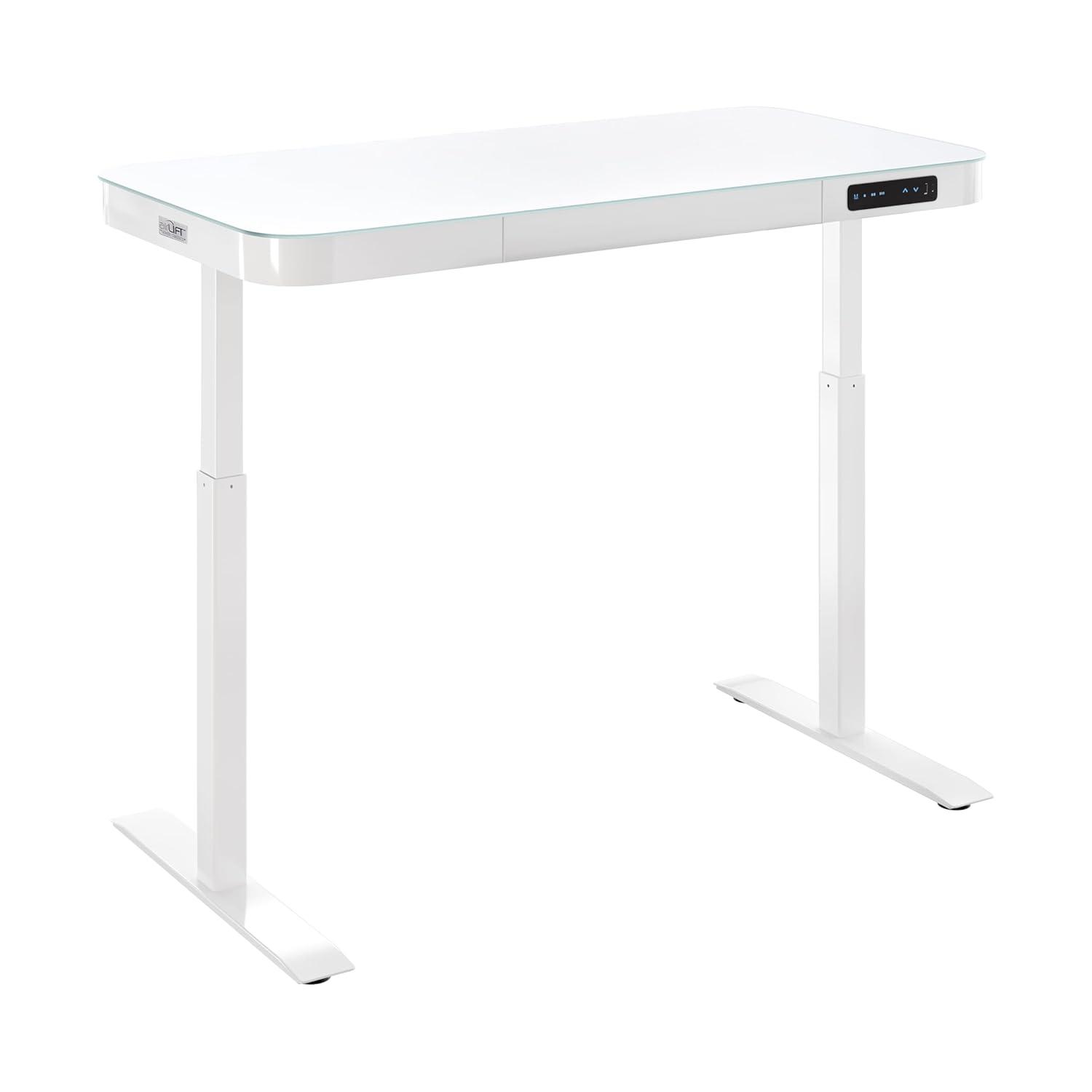 Seville Classics AIRLIFT® airLIFT 48" W Electric Adjustable Height Tempered Glass Desk