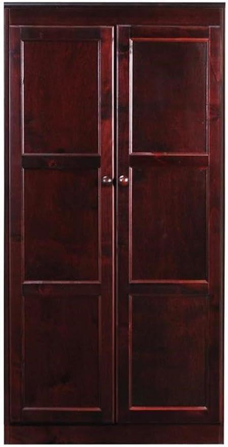 Traditional 60" Wood Storage Cabinet with 4-Shelves in Cherry