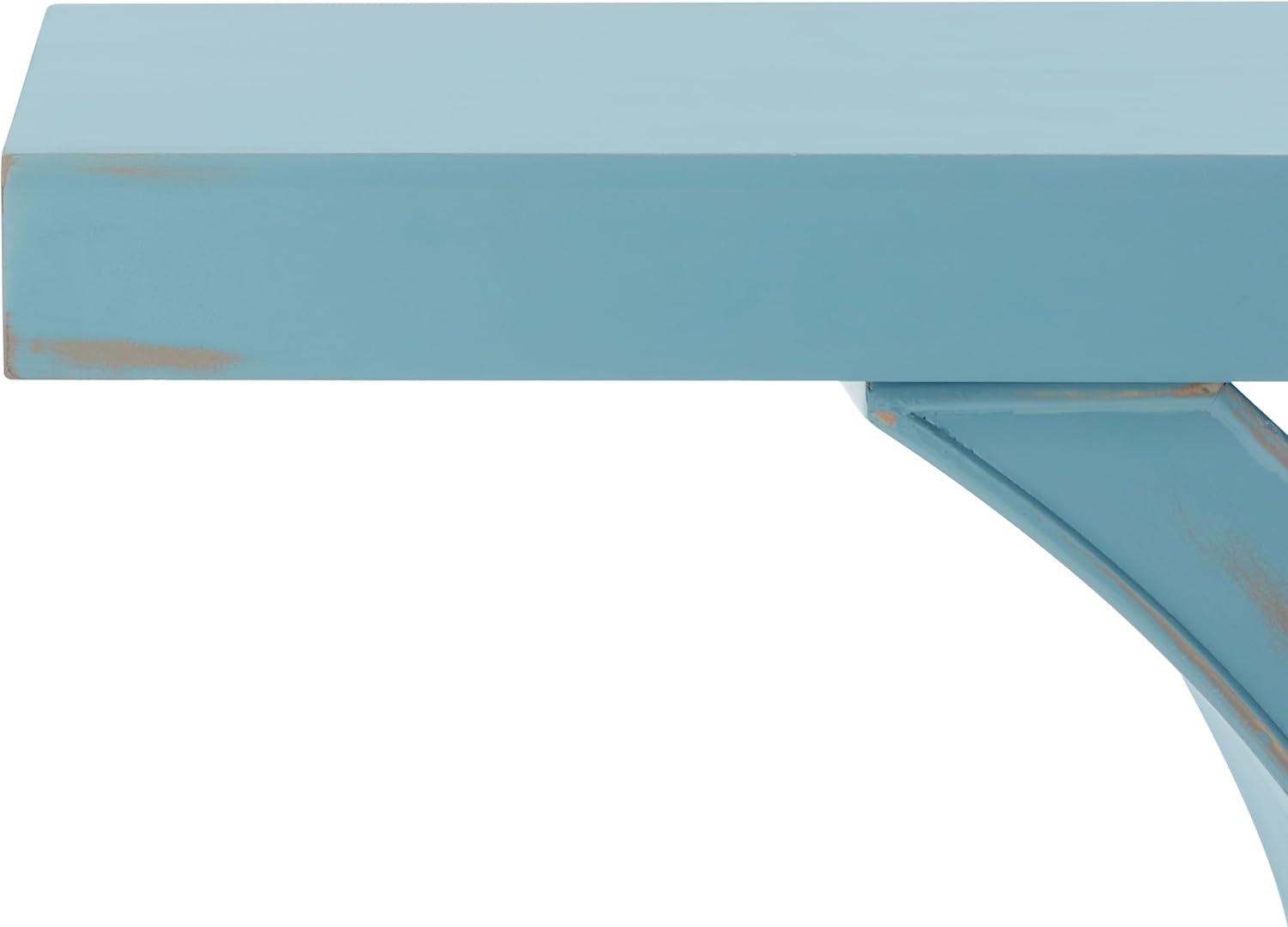 SAFAVIEH Dryden Modern Style Blue Wood Console Table (39.5 in. W x 15.5 in. D x 31.8 in. H)