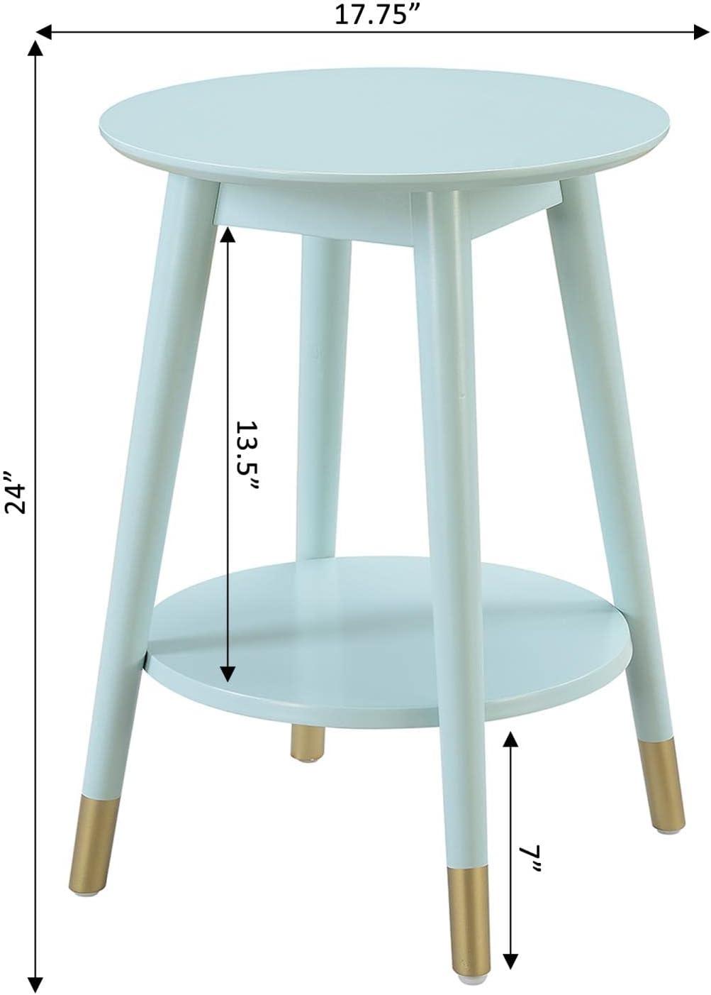 Convenience Concepts Wilson Mid Century Round End Table with Bottom Shelf