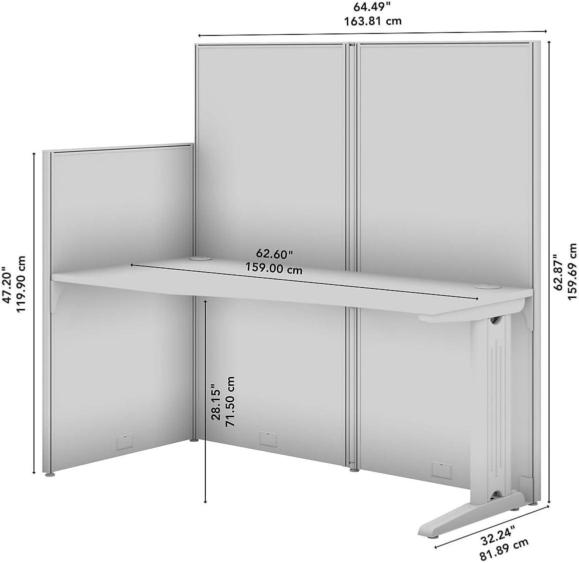 Office In An Hour L-Shaped 1 Person Cubicle with Cable Management
