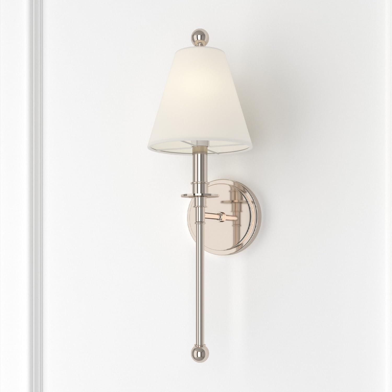 RIV-382-PN-Crystorama Lighting-Riverdale 1-Light Wall Sconce in Traditional Style including 2 Stem Styles - 6 Inches Wide by 14.5 Inches High-Polished
