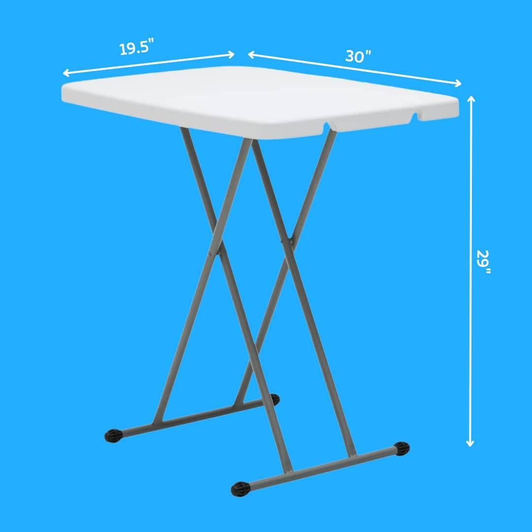 New Home Era Folding TV Trays, White