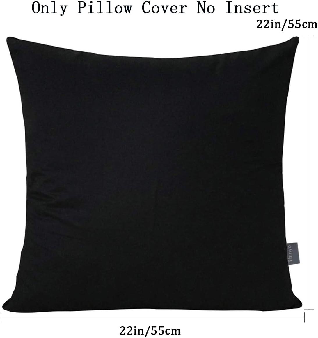 Thmyo 4-Pack 100% Cotton Comfortable Solid Decorative Throw Pillow Case Square Cushion Cover Pillowcase Sublimation Blank Pillow Covers Christmas DIY Throw Pillowcase for Sofa(18x18inch/45x45cm,Black)