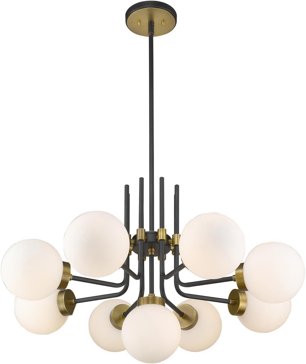 Z-Lite Parsons 9 - Light Chandelier in  Matte Black/Olde Brass