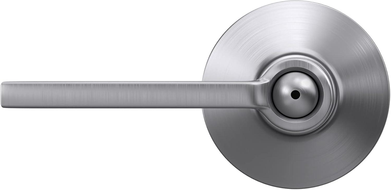 Satin Chrome Privacy Door Lever with Greyson Rosette