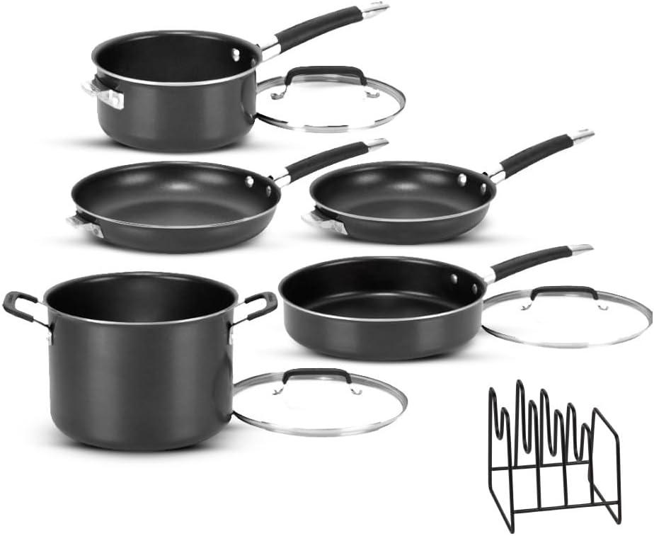 Cuisinart SmartNest Nonstick Aluminum 9-Piece Set (Black)