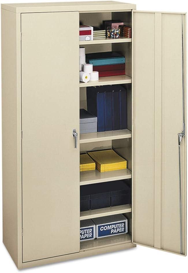Putty 5-Shelf Lockable Office Cupboard with Chrome Handles