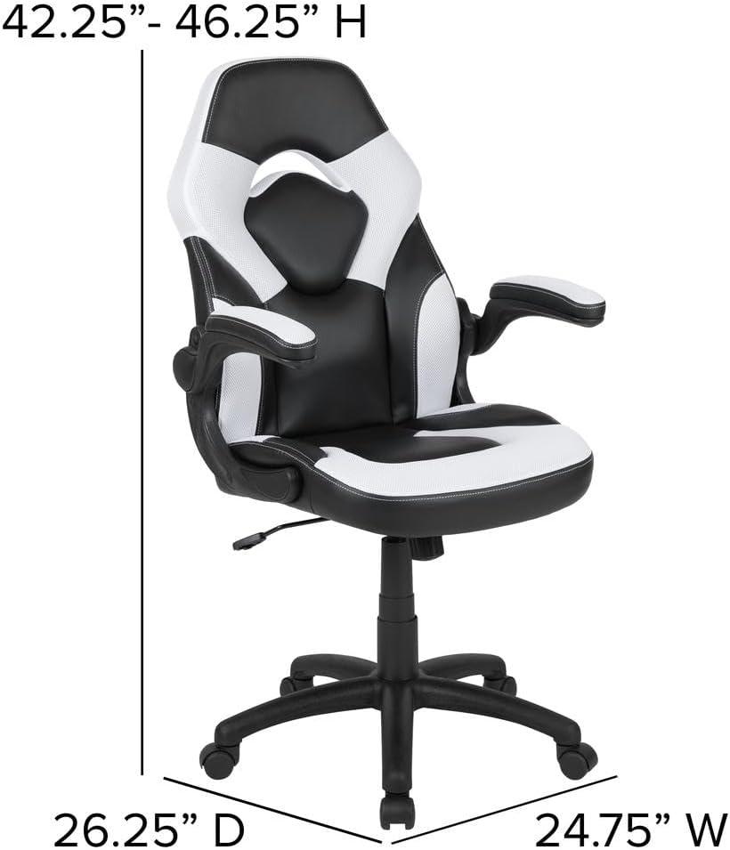 Flash Furniture X10 Gaming Chair Racing Office Ergonomic Computer PC Adjustable Swivel Chair with Flip-up Arms