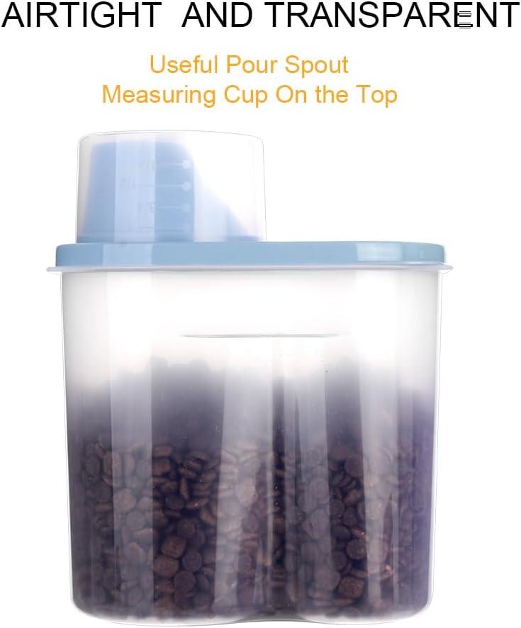 GreenJoy Pet Food Container Dog Cat Food Storage with Measuring Cup GreenJoy 2 Pack 2lb/2.5L