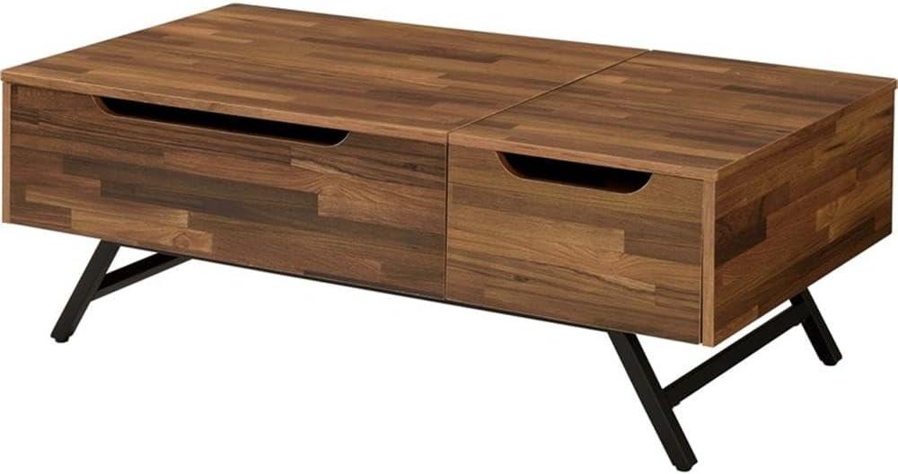 Throm Coffee Table with Lift Top Walnut - Acme Furniture: Metal Frame, Paper Veneer Top, Spot Clean