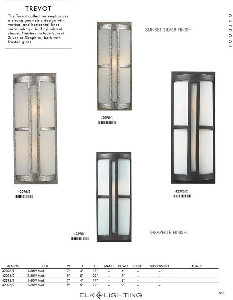 Graphite Frosted Glass 22'' Cylinder Outdoor Wall Sconce