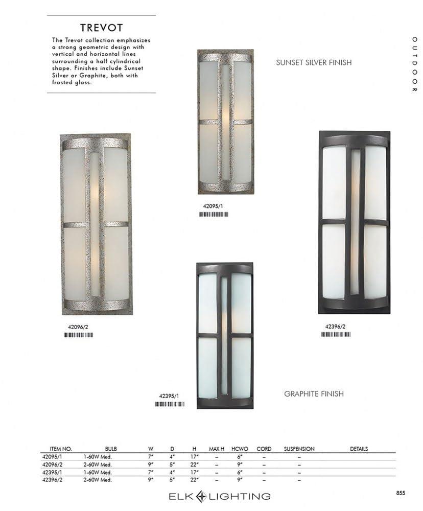 Westmore by ELK Lighting Nottingham 2 -Light 22-in H Gray Hardwired Outdoor Wall Light