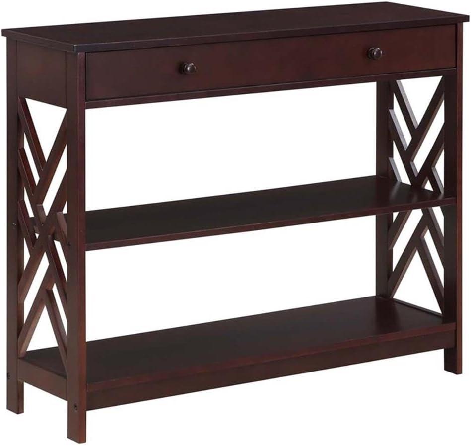 Convenience Concepts Titan 1 Drawer Console Table with Shelves, Espresso