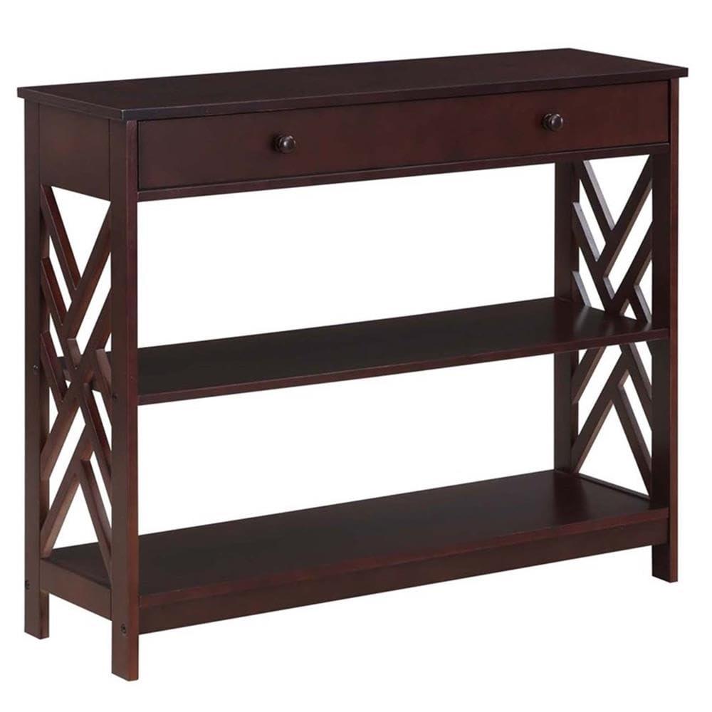 Convenience Concepts Titan 1 Drawer Console Table with Shelves, Espresso