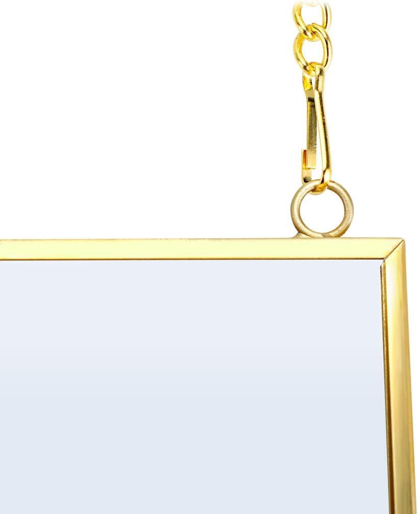 Set of 2 Gold Brass Floating Wall Hanging Frames