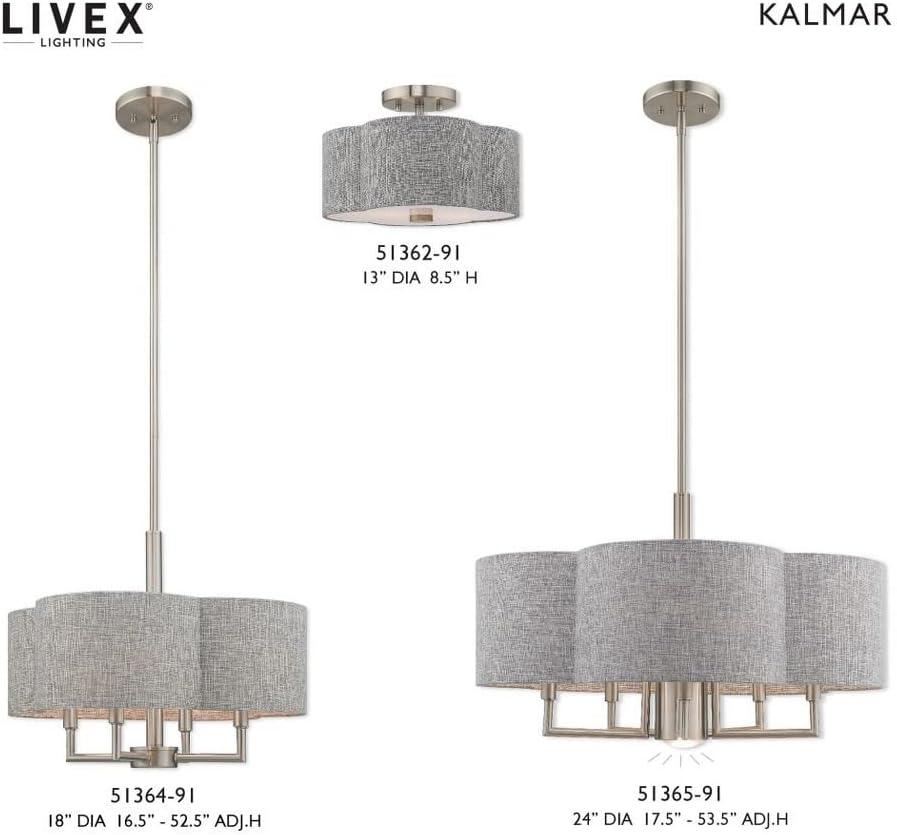 Livex Lighting Kalmar 5 - Light Chandelier in  Brushed Nickel