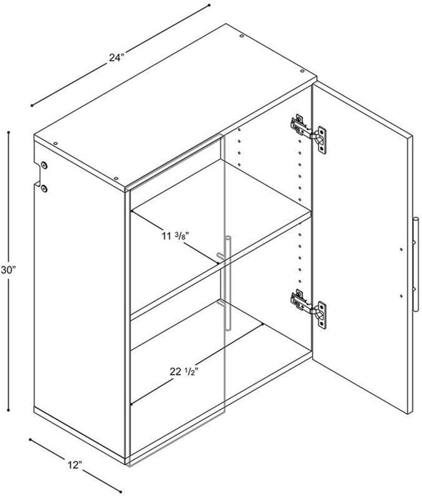 Prepac HangUps 24" Upper Storage Cabinet, White