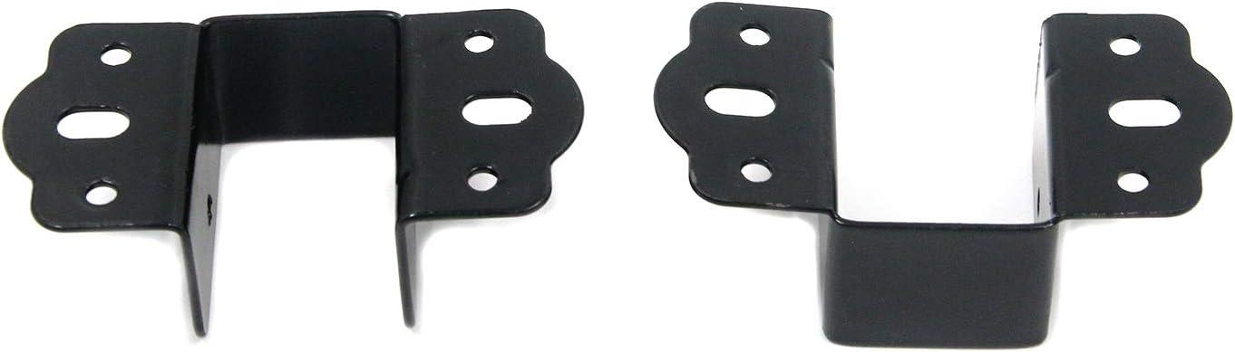 Coshar 4Pcs Heavy Duty Bed Rail Fittings Black Bed Frame Brackets Adapter U-Shape Bed Supporters Hardware for Bunk Bed Headboard, 3.62"x1.9"(L*W)