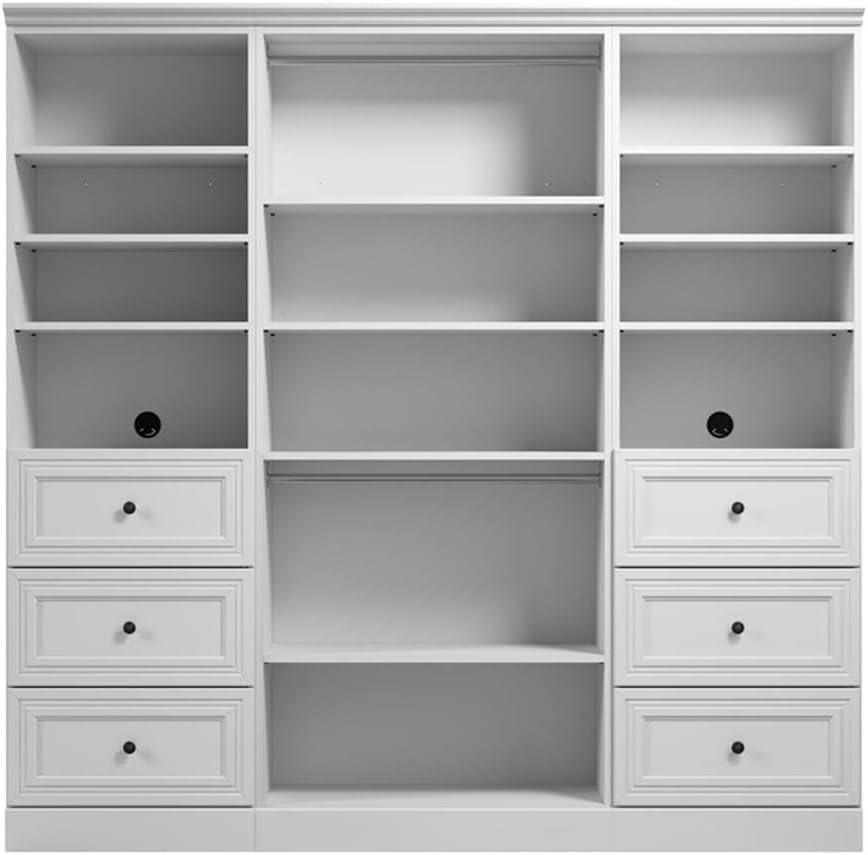 Bestar Versatile 86" Engineered Wood Closet Organizer w/ Drawers in White