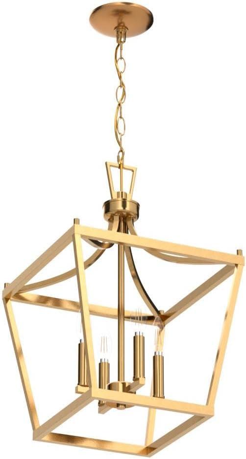 SAFAVIEH Nichi 4 Light Industrial Pendant, Gold Painted