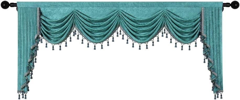 Gold Chenille Waterfall Valance with Rod Pocket