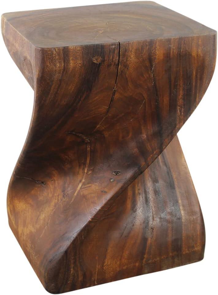 Haussmann® Big Twist Wood Stool Table 14 in SQ x 20 in H Walnut Oil