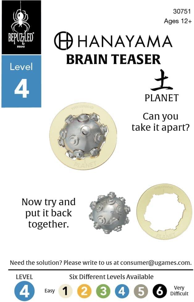 Bepuzzled Hanayama Level 4 Planet Cast Puzzle - 2pc