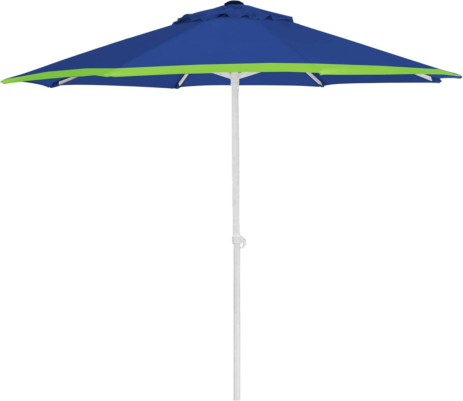 7ft Navy Blue Beach Umbrella with UV Protection and Steel Frame