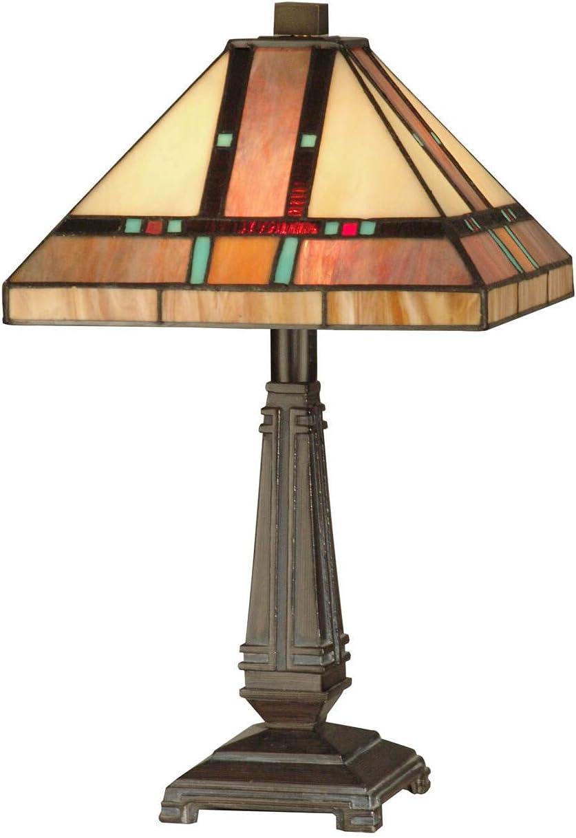 Hyde Park Mission 10" Stained Glass Table Lamp in Bronze