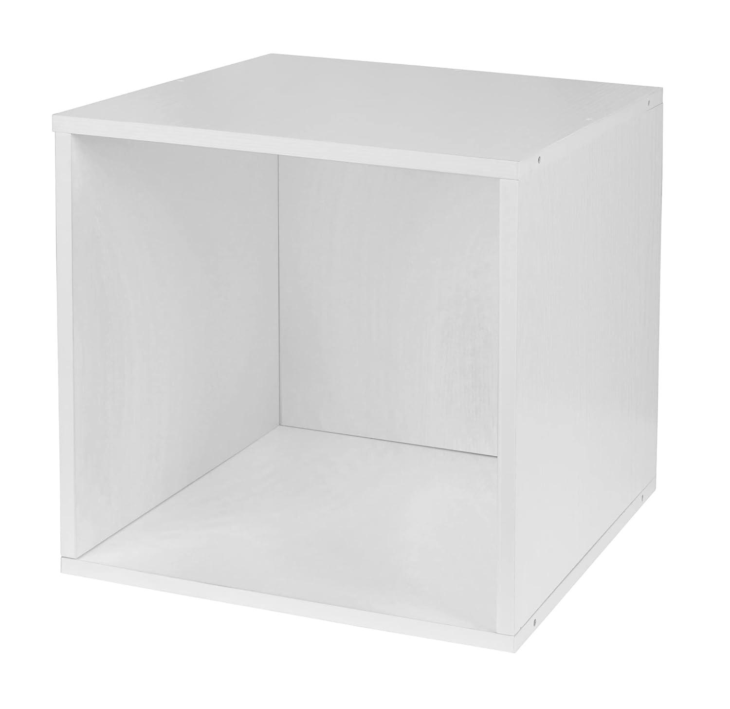 Cubo Storage Set with 6 Cubes, White Wood Grain