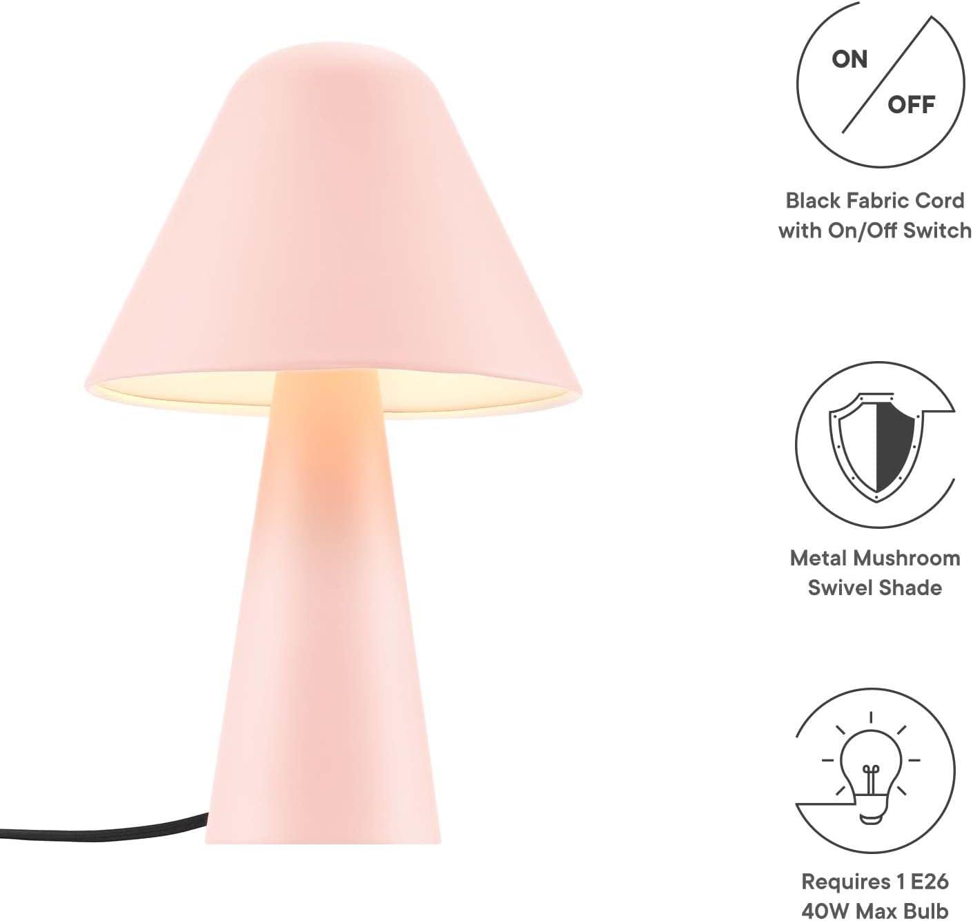 Modway Jovial Mushroom Table Lamp – Modern Metal Dome Shade Accent Light for Living Room or Bedroom