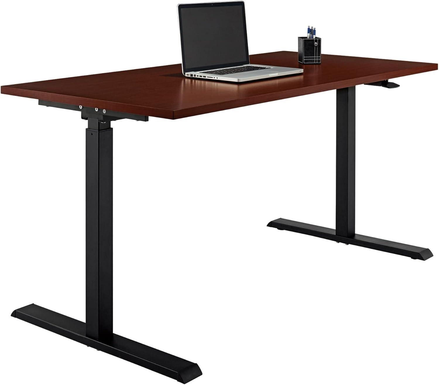 Realspace® Magellan 60"W Pneumatic Height-Adjustable Standing Desk, Cherry