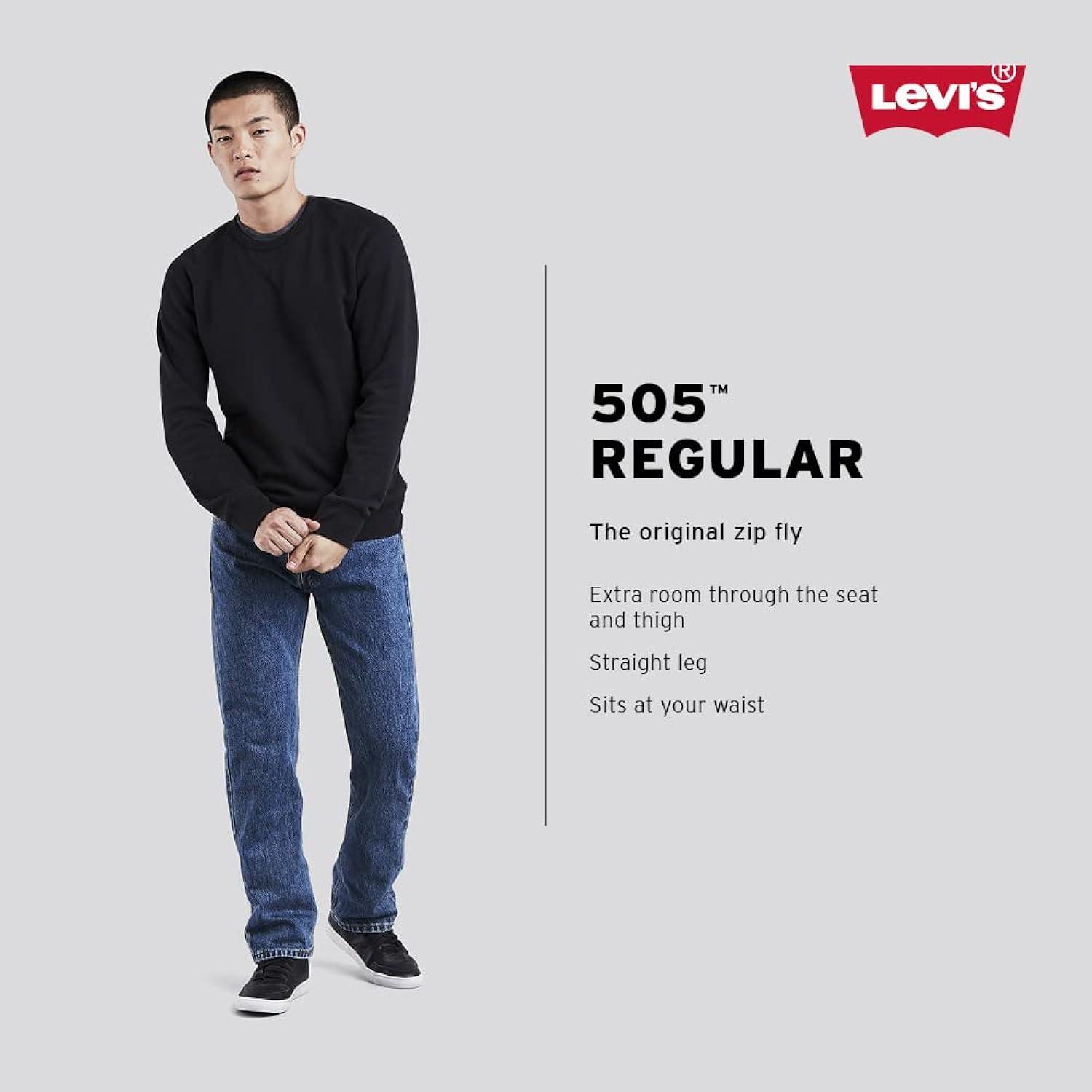Levis Men's 505 Regular Fit Jeans