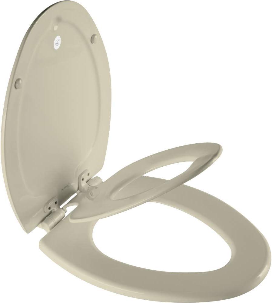 Mayfair NextStep2 Toilet Seat with Built-In Toddler Potty Training Seat, Slow Close, Easy Clean, Magnetic Removable Kids Seat, ELONGATED, Bone