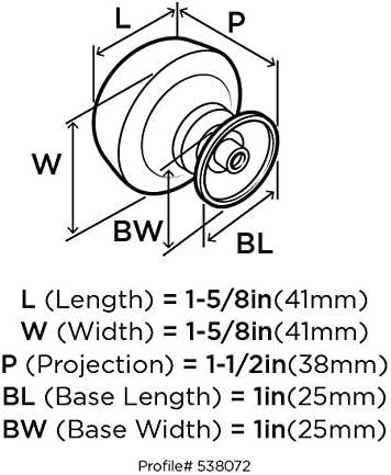 Amerock Kane 1-5/8 inch (41mm) Diameter Satin Nickel Cabinet Knob