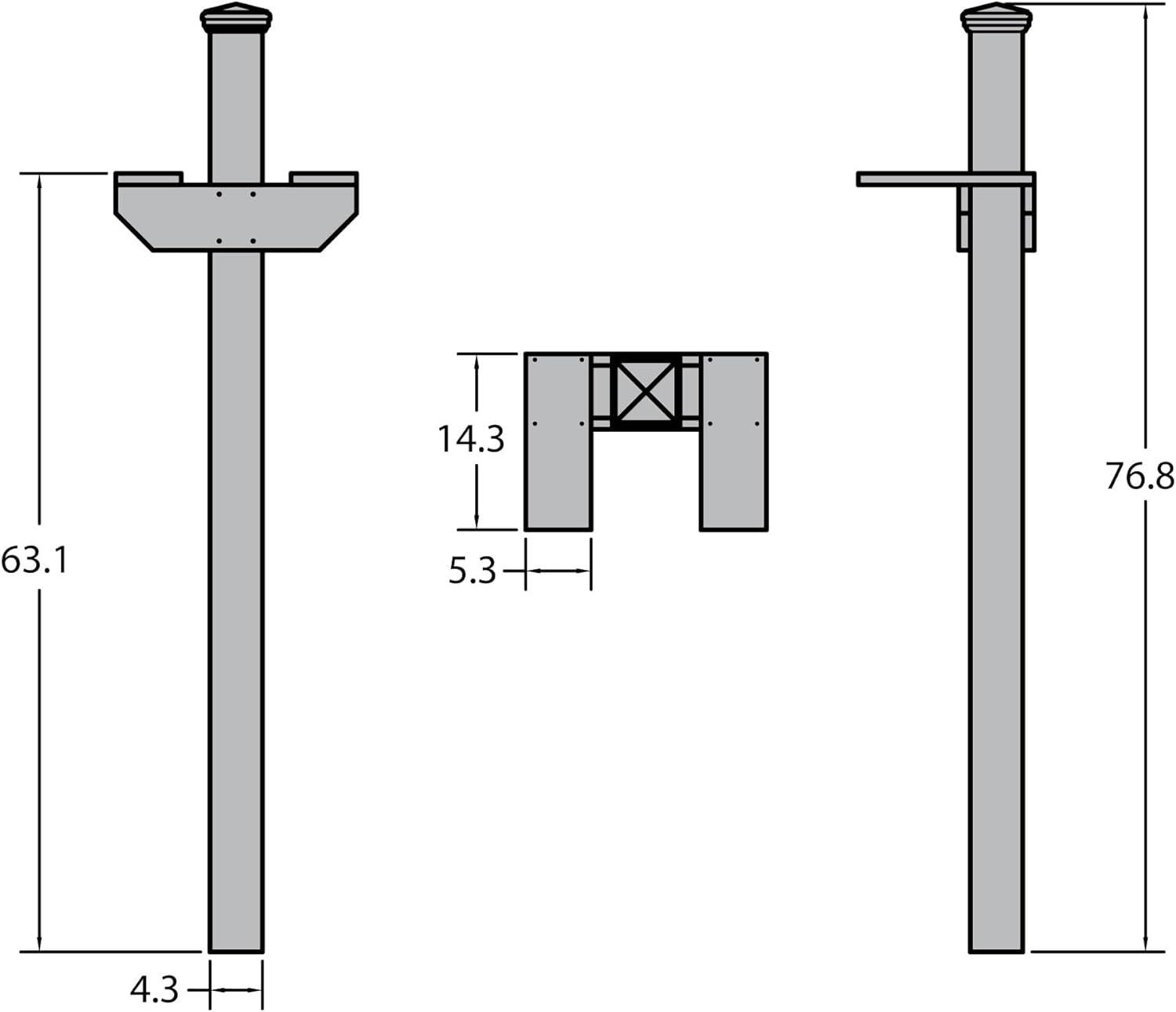 The Home & Garden Collection 76.8'' H Square Standard Post