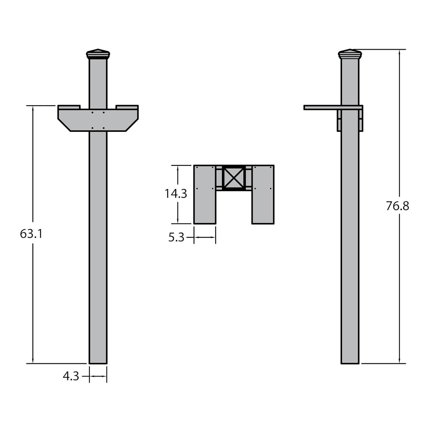 The Home & Garden Collection 76.8'' H Square Standard Post