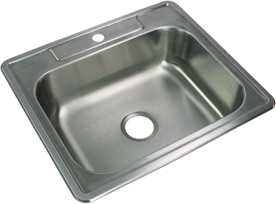 25'' L Drop-In Single Bowl Stainless Steel Kitchen Sink