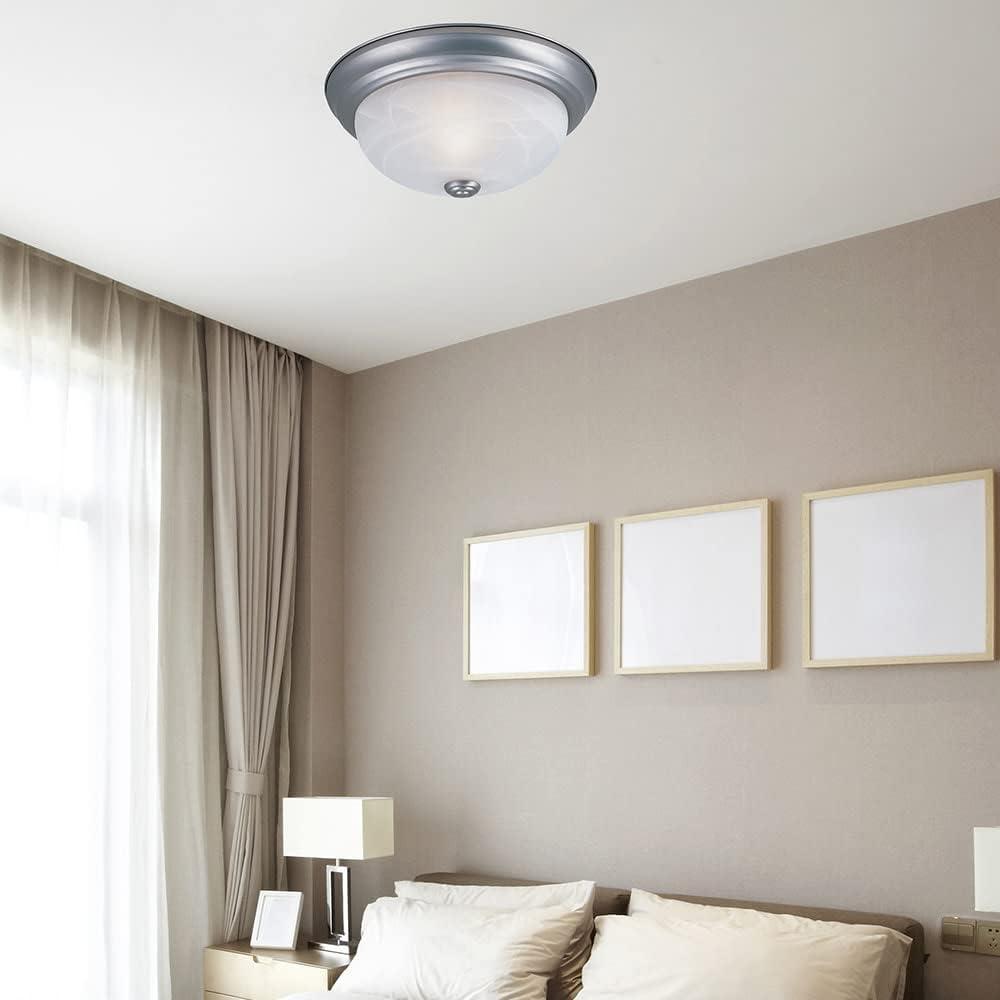 Designers Fountain 15 inch Large 3-Light Satin Platinum Flush Mount Ceiling Light, 1257L-SP-AL