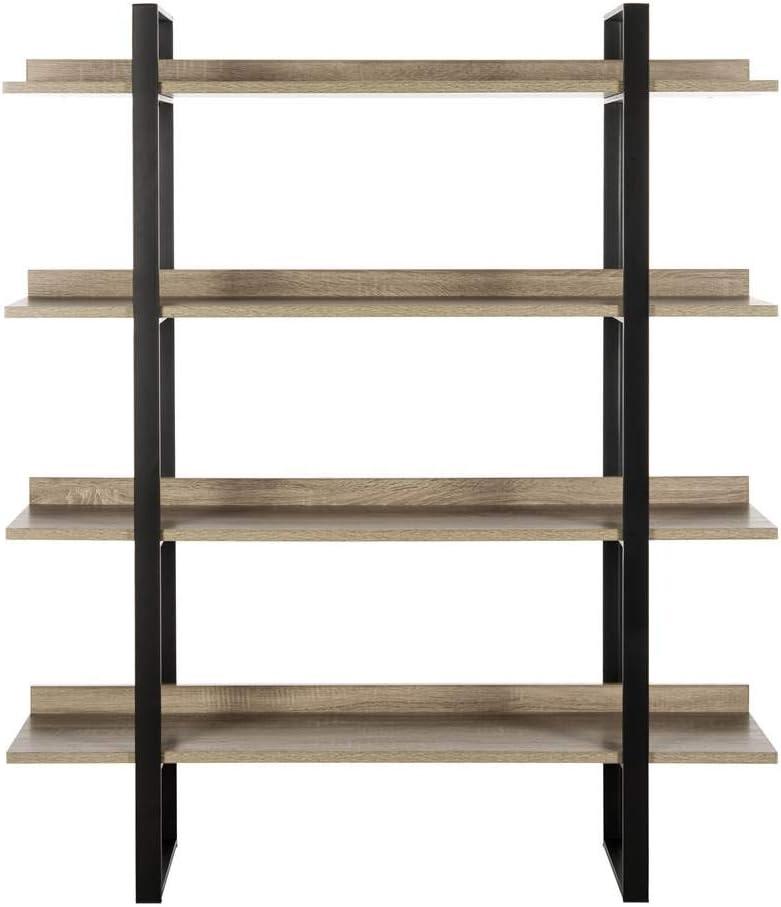 Melissa Retro Mid Century 4-Tier Etagere - Light Brown/Black - Safavieh