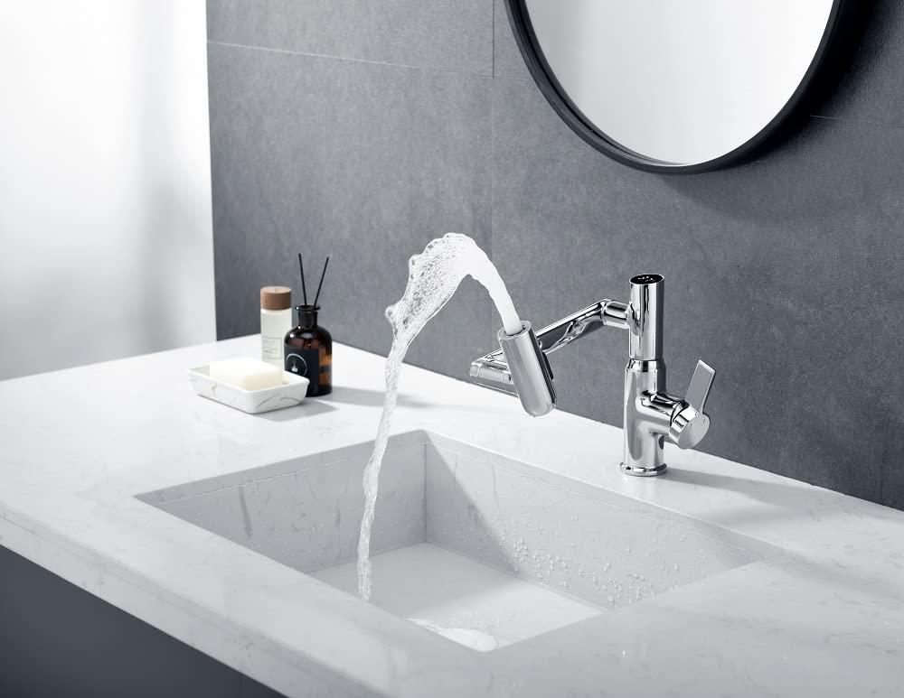 Lefton Rotatable Single Hole Bathroom Faucet with Temperature Display BF2204