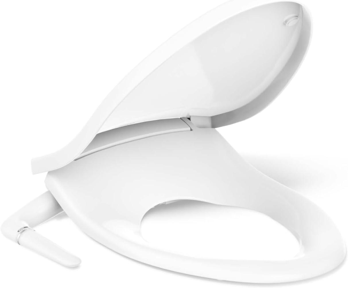 PureWash M250 Elongated Bidet Toliet Seat, Manual Non-Electric Bidets for Existing Toilets
