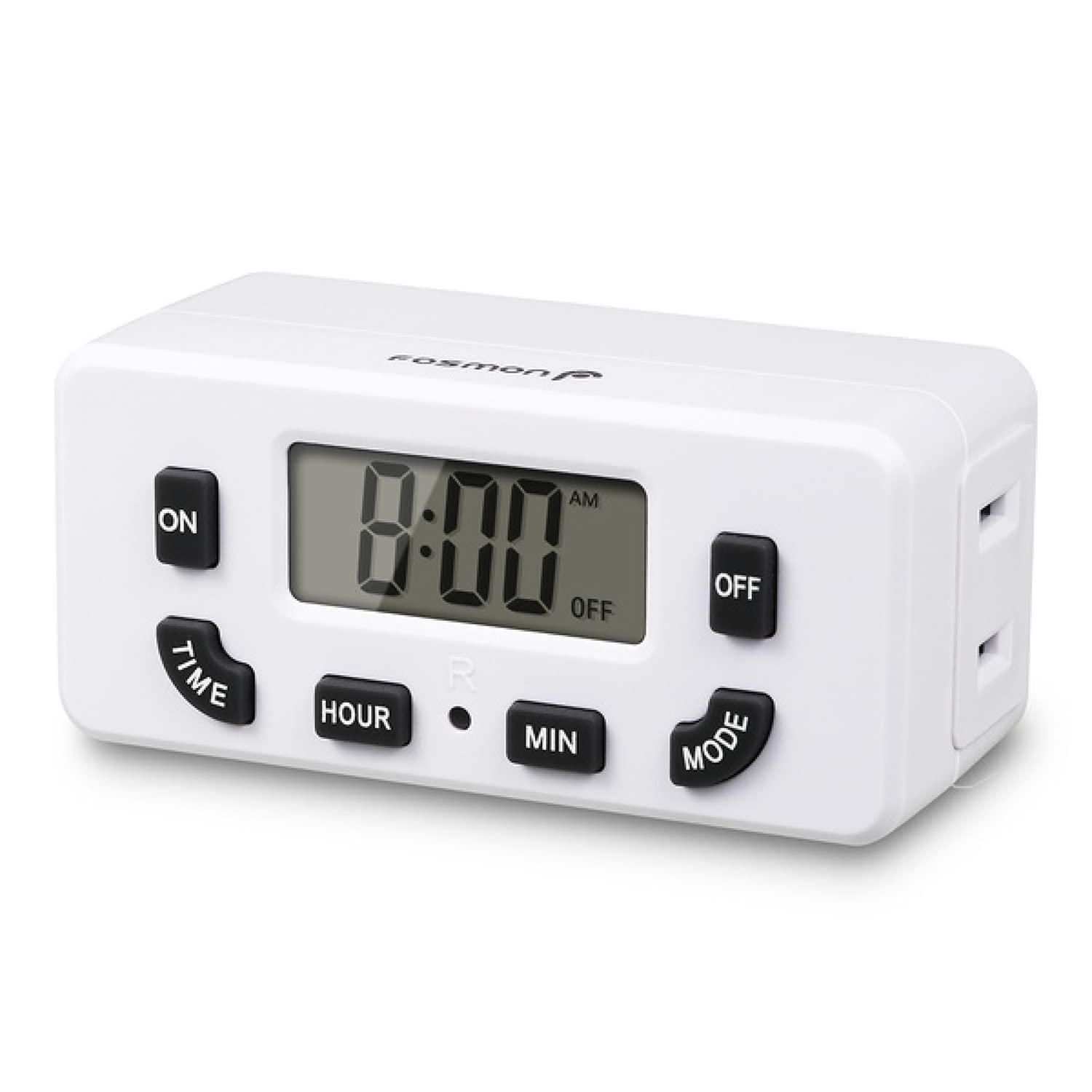 Fosmon Timer for Outlet, [ETL Listed]  24 Hour Programmable light Timer for lamps indoor, Timer Outlet for Electrical for Seasonal Christmas Light