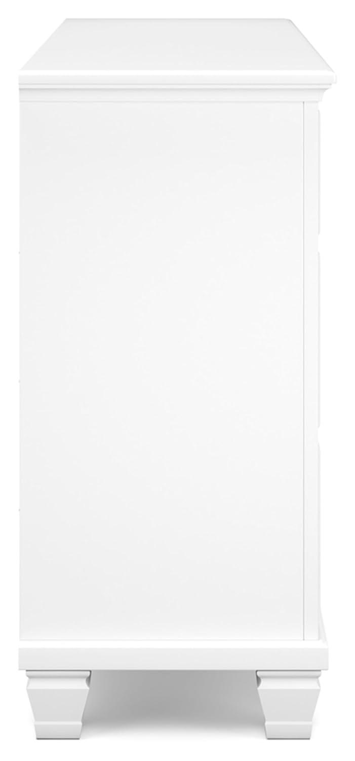 White Transitional 7-Drawer Dresser with Mirror