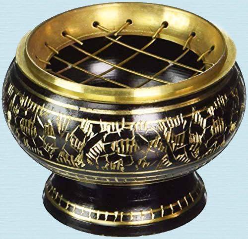 Brass Small Pooja Articles for poojan in Your Home Office or Temple Traditional Indian puja and Gift Items (Burner) Visit the PARIJAT HANDICRAFT Store 4.0